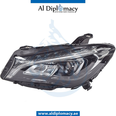 Left Headlight, STATIC Led, EMPTY for Mercedes-Benz CLA Class W117 (2013-2022) models, Part Number UN-1179067800